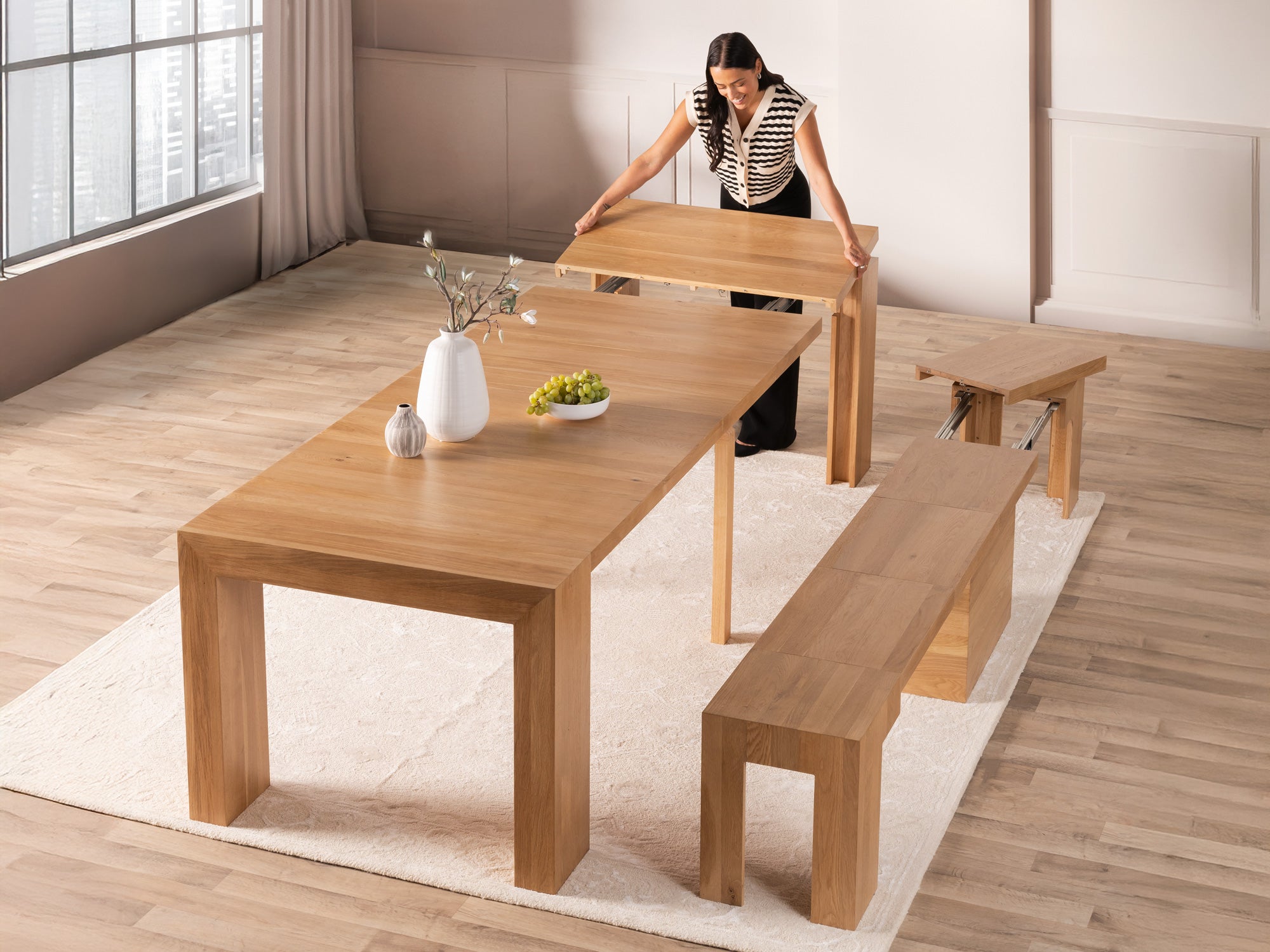 Explore Extendable Dining Table with Bench Set | TT EU